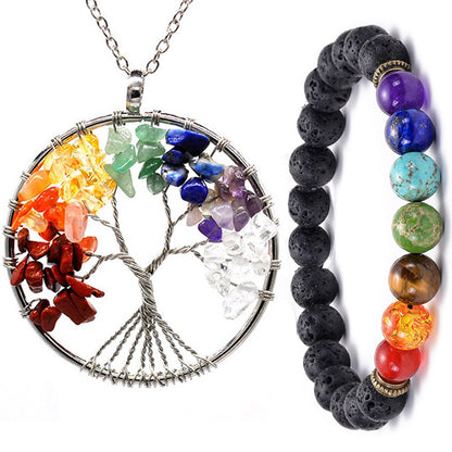 Collar Árbol de la Vida + pulsera 7 Chakras - OFERTA