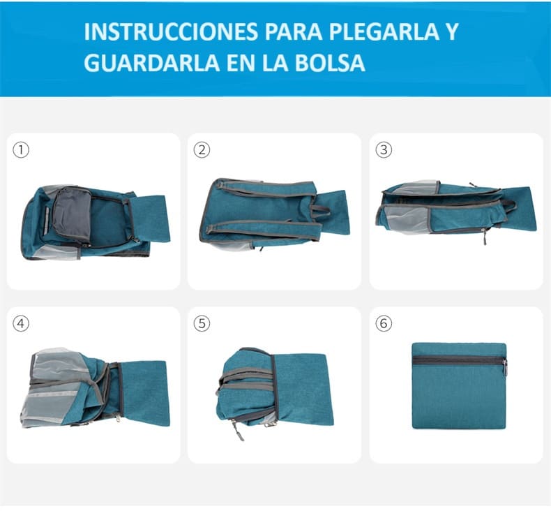 Mochila Polivalente Plegable + Riñonera o bolso de cintura de Regalo